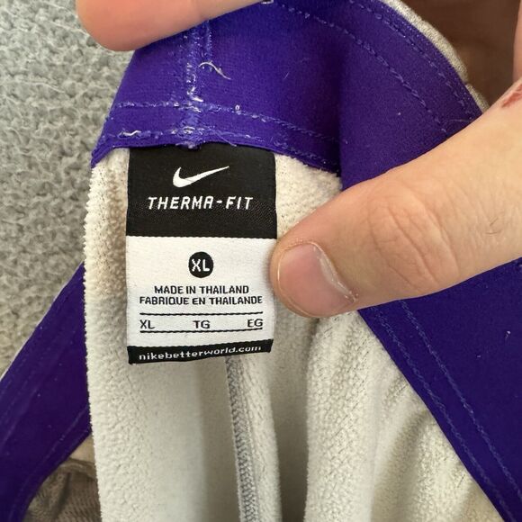 Nike Pants Mens XL Grey Therma Fit Sweatpants Fleece Stretch Drawstring Training - Picture 7 of 8